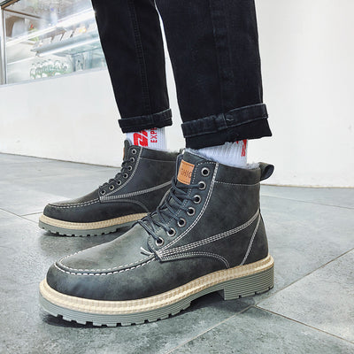 Botas de Trabajo Retro con Suela Gruesa para Hombre - Image 13