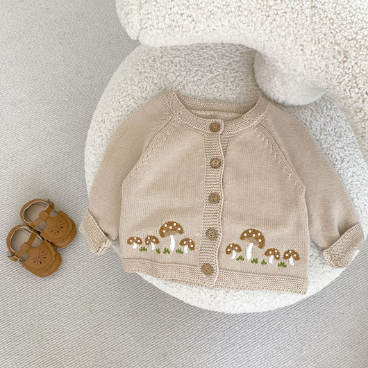 Cardigan de Punto Algodón con Bordado de Hongos - Colección Tide - Image 4