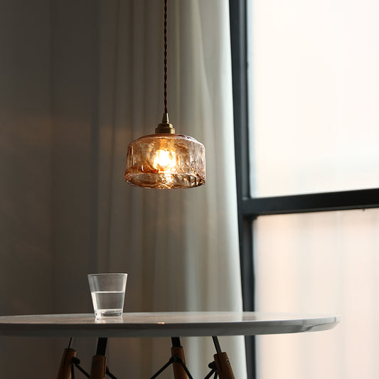 Lámpara Colgante Industrial de Vidrio - Diseño Artístico Moderno