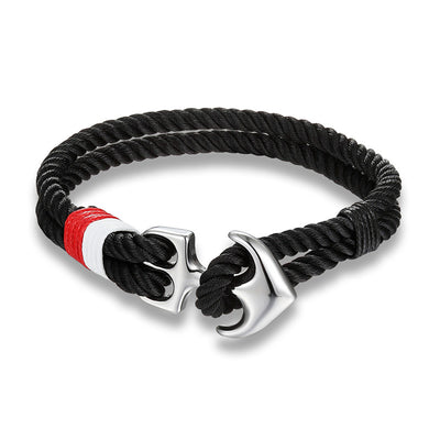 Pulsera de Supervivencia Náutica para Hombre con Cuerda Paracord y Ancla de Metal - Image 4