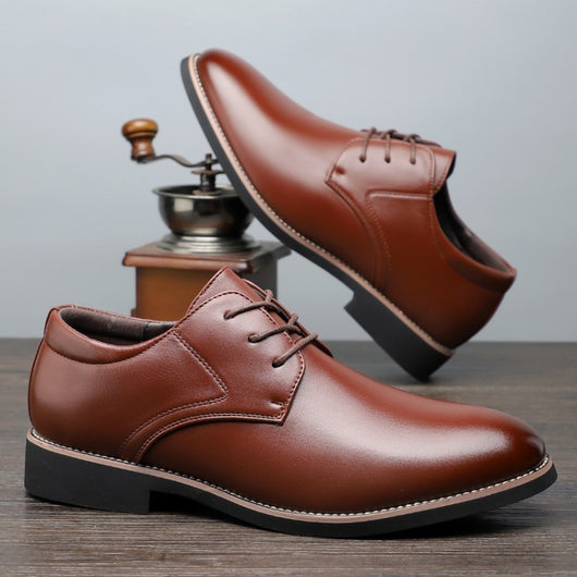 Zapatos Formales de Cuero Negro para Hombre Talla Grande