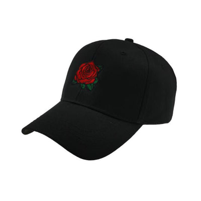 Gorra de Béisbol Negra con Rosa Bordada - Image 8