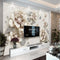 Mural de Papel Tapiz 3D con Flores para Pared de TV