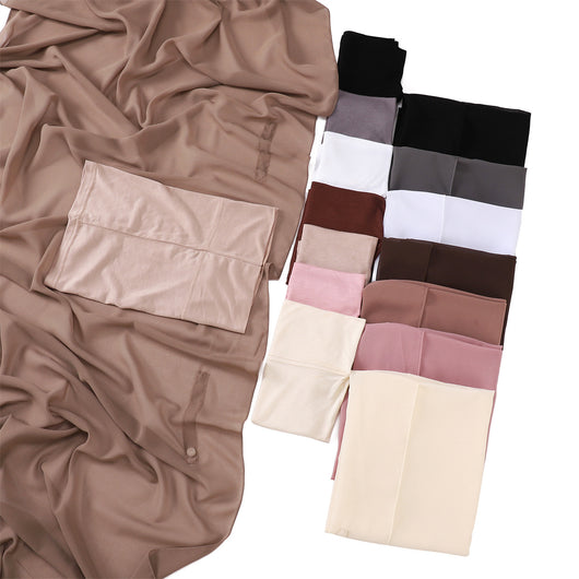 Pañuelo de Gasa Perla Monocolor con Complemento a Juego - Image 3