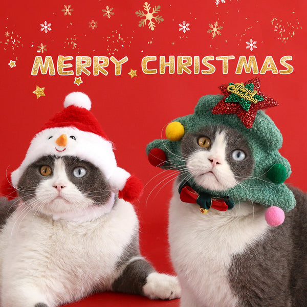Gorro Navideño Peluche para Perros y Gatos Pequeños