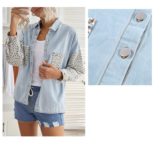 Blusa Casual con Estampado de Leopardo y Bolsillos Funcionales - Image 23