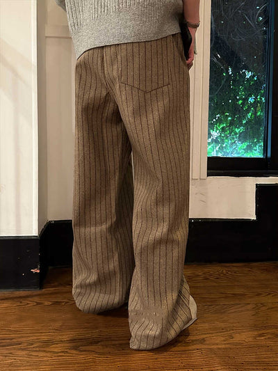 Pantalones Casuales Holgados a Rayas Contraste para Hombre - Image 5