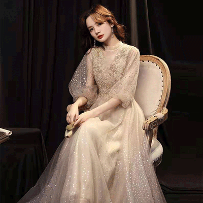 Vestido de Noche Dorado Slim Beauty para Banquete - Image 7