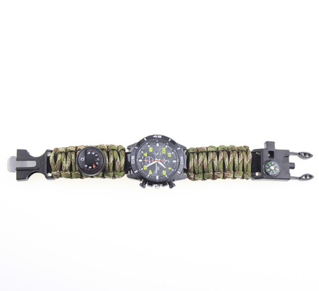 Pulsera de Supervivencia 6 en 1 con Brújula y Paracord para Camping y Emergencias