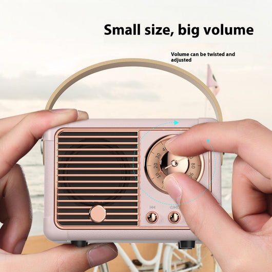 Altavoz Bluetooth Portátil Retro Mini Inalámbrico para Auto y Escritorio