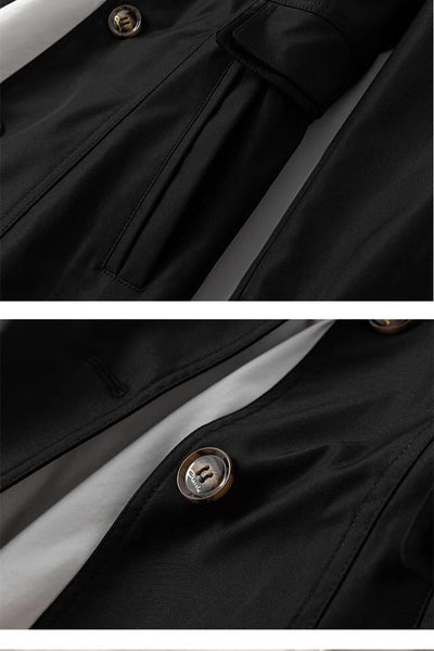 Abrigo Trench Coat Mujer Primavera Otoño Estilo Coreano Ajustado Largo - Image 4
