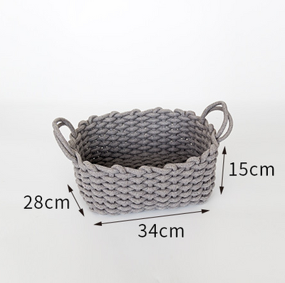 Cesta de Almacenamiento Tejida a Mano en Algodón Grueso Estilo Nórdico - Image 8