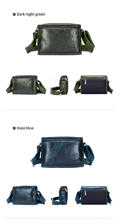 Bolso Bandolera Cuero Hombre Pequeño Cuadrado Horizontal - Image 25