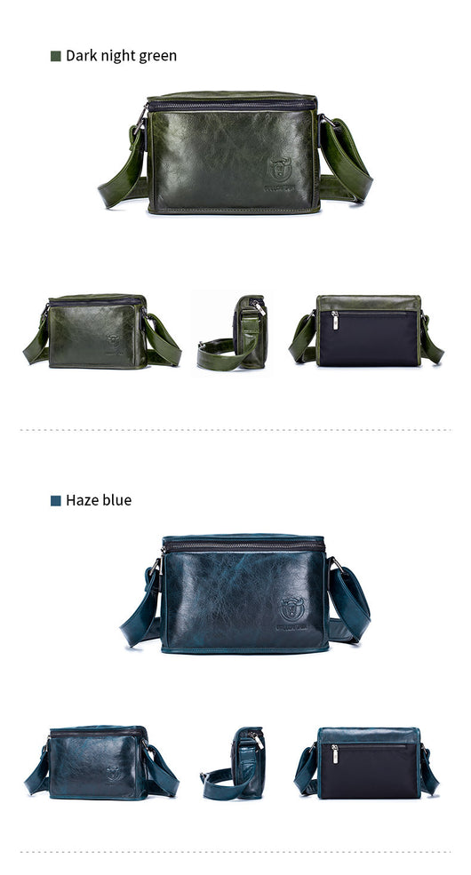 Bolso Bandolera Cuero Hombre Pequeño Cuadrado Horizontal - Image 25