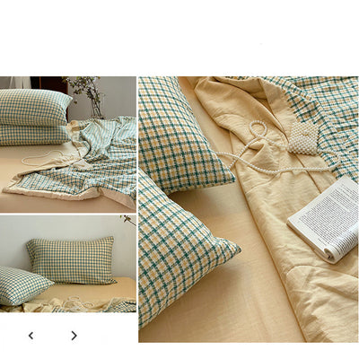 Colcha Reversible Cuadros Verano Lujo Cama Queen Ligera Transpirable - Image 11