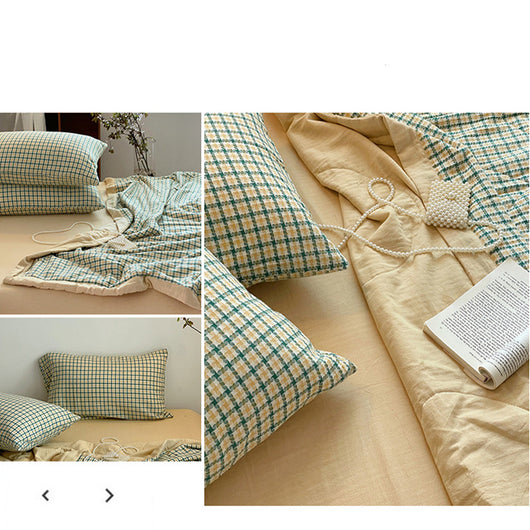 Colcha Reversible Cuadros Verano Lujo Cama Queen Ligera Transpirable - Image 11