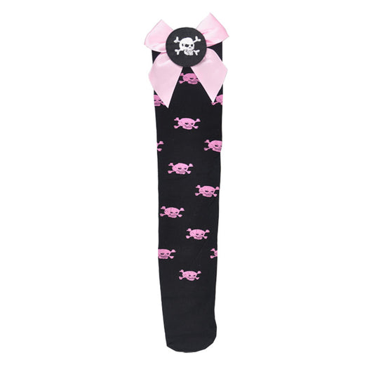 Calcetines Lolita Infantiles con Moño Harajuku Negro y Rosa Estilo Punk JK - Image 2