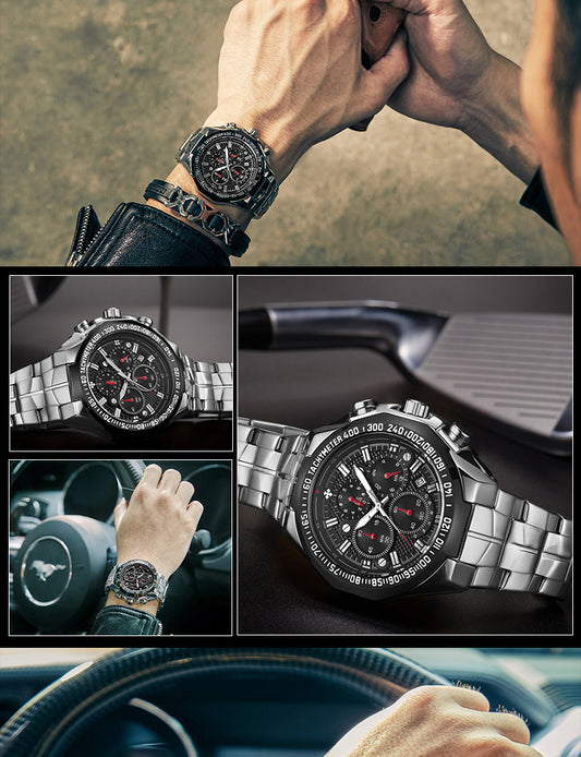 Reloj de Pulsera de Acero con Siete Manecillas Resistente al Agua - Image 2
