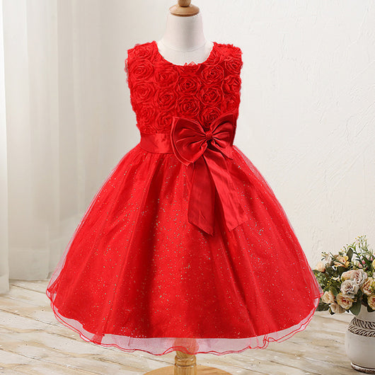Vestido de Princesa con Moño de Rosas para Niñas - Diseño de Gala - Image 6