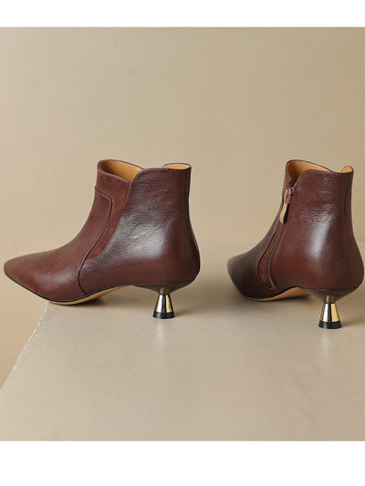 Botines de Cuero Genuino con Tacón Kitten y Punta Afilada - Image 14