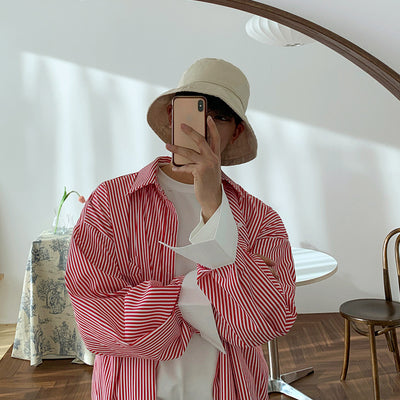 Camisa Casual a Rayas para Estudiantes - Estilo Versátil y Cómodo - Image 6