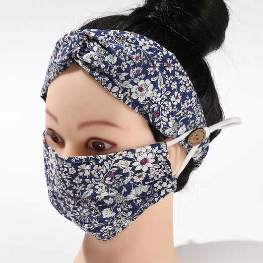 Juego de Mascarillas y Bandas de Algodón Puro