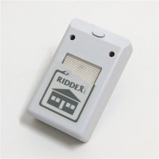 White electronic mouse repeller with a European standard two-pin plug, designed for wall outlet use. - Image 3