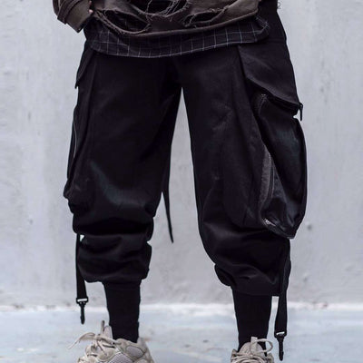 Pantalones Overol Sueltos con Bordados y Detalles Motorizados para Hombre