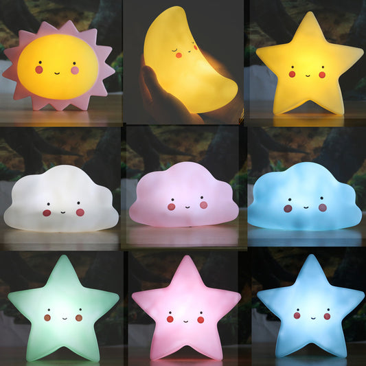 Lámpara Nocturna Infantil Conejo con Estrellas, Luna y Nubes