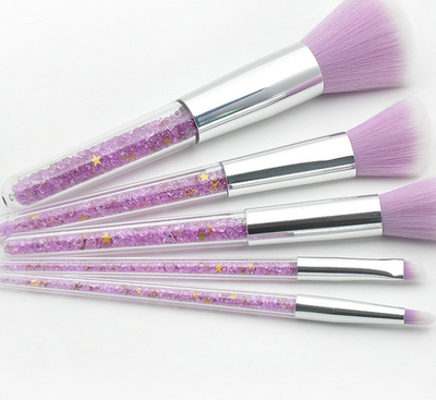 Set de 5 Brochas de Maquillaje con Mango Transparente - Image 3