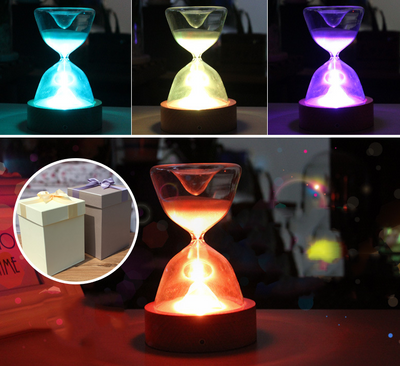 Reloj de Arena Luminoso con Control Remoto y Luz Nocturna