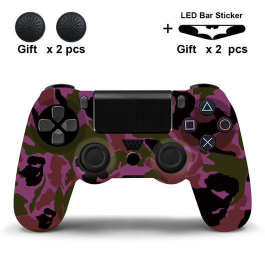 Black and white paisley PS4 controller protector with two black thumb grip covers and two Batman LED bar stickers. - Image 19