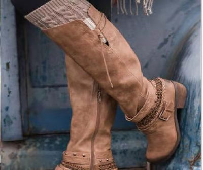 Botas Altas Retro para Mujer Estilo Caballero - Image 4