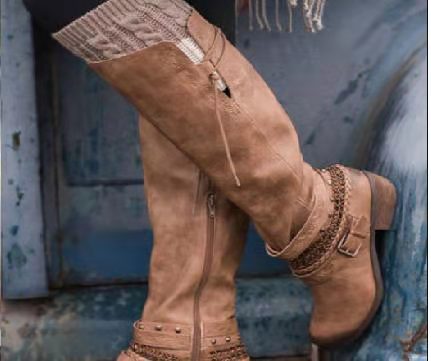 Botas Altas Retro para Mujer Estilo Caballero - Image 4