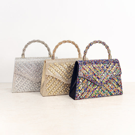 Bolso de Banquete Retro Europeo con Incrustaciones de Diamantes - Elegancia de Lujo