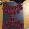 European and American fashion popular diamonds exaggerated sexy female body chain Red