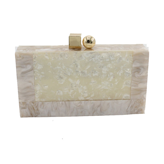 Bolso Clutch Acrílico Marmoleado Blanco - Image 3