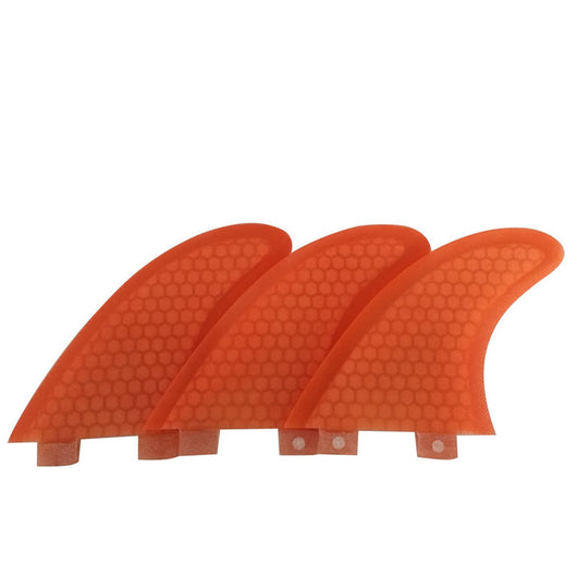 Aleta de Tabla de Surf Fibra de Vidrio Honeycomb Verde Naranja - Thruster FCS Future G5 - Image 11