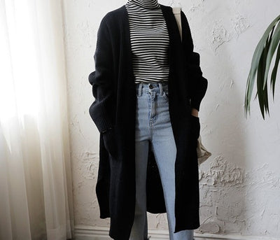 Suéter Cardigan Oversized de Punto Suelto y Manga Larga - Image 5
