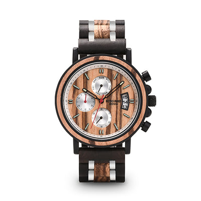 Reloj de Madera Maciza Multifuncional