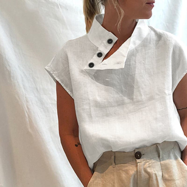 Camisa Suelta Casual de Manga Corta
