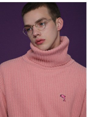 Suéter de Cuello Alto Azul Holgado para Invierno - Image 3