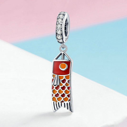 Accesorios de Bandera Koi Rojo con Cuentas Puras
