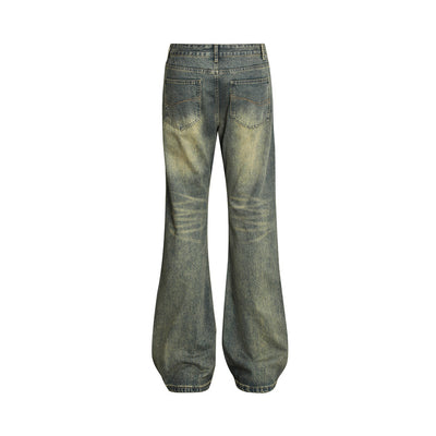 Jeans Vintage Holgados Teñidos Amarillo Barro para Hombre - Image 9