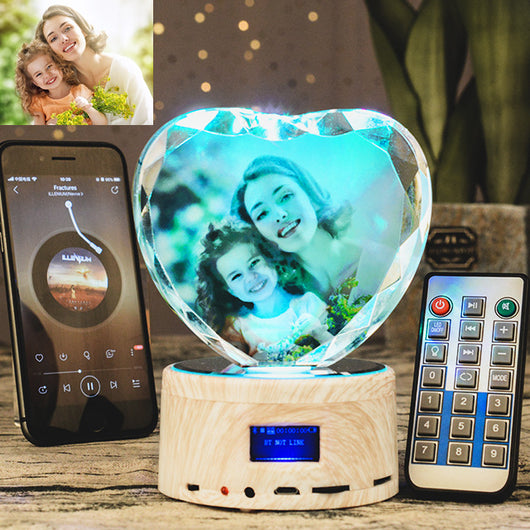 Parlante Bluetooth con Base Corazón Facetado - Diseño Crystal Peach - Image 10