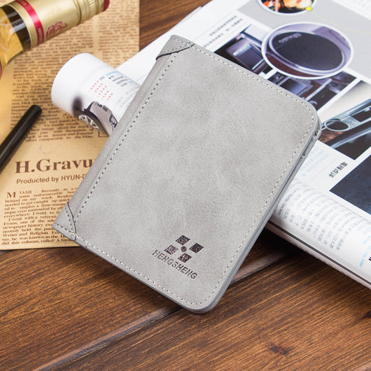 Billetera Delgada de Cuero Nobuk para Hombre - Estilo Casual