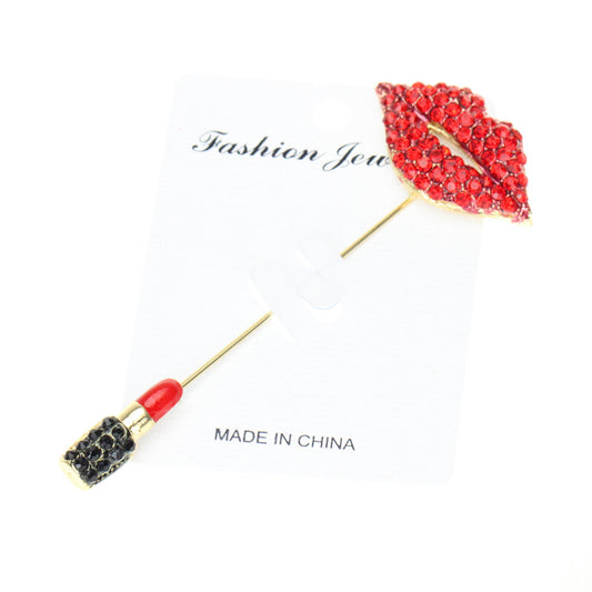 Broche Labial Diamante Rojo Brillante - Image 2