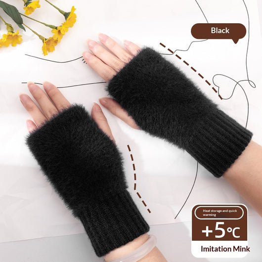 Guantes Térmicos de Punto con Dedos Libres y Forro Suave - Image 8