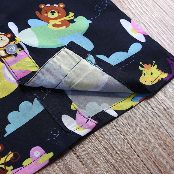 Conjunto Infantil Estampado: Playera y Shorts Casuales