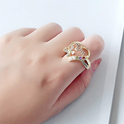 Anillo Ajustable para Mamá con Corazón y Mariposa - Regalo Día de la Madre - Image 3